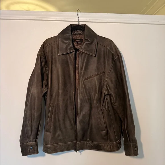 100% Leather Oversized Bomber Jacket - Picture 4 of 6